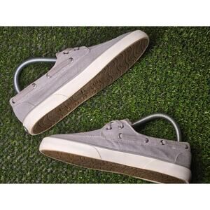 Sperry Womens Pier Boat Sparkle Canvas Slip On Sneakers Casual - Grey - Size 6.5